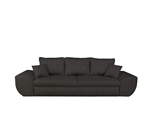 lifestyle4living Big Sofa in schwarz mit...